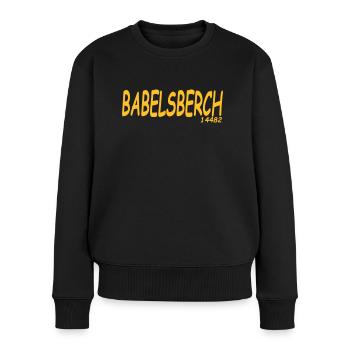 BABELSBERCH 14482 - Frauen Premium Bio Pullover - Schwarz - Vorne - Julia (174cm)