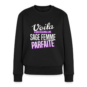 sage femme - Pull Premium bio Femme - noir - Devant - Julia (174cm)
