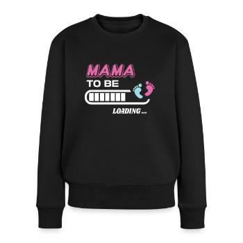 zukünftige Mutter. Warten Sie auf Geburtsgeschenk - Frauen Premium Bio Pullover - Schwarz - Vorne - Julia (174cm)