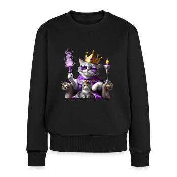 Flamme de la domination des chats - Pull Premium bio Femme - noir - Devant - Julia (174cm)