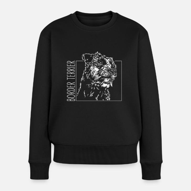 BORDER TERRIER Hund Hunde Portrait Wilsigns - Frauen Premium Bio Pullover - Schwarz