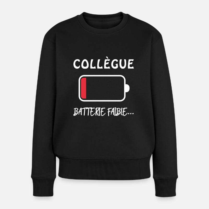 Collègue Batterie Faible - Pull Premium bio Femme - noir