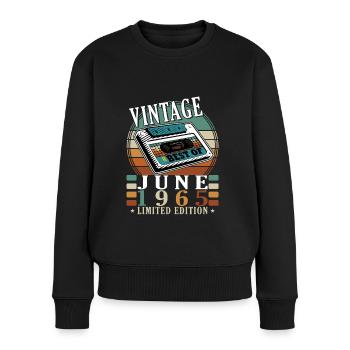 Geburtstag Juni 1965 Juni 1965 June 1965 - Frauen Premium Bio Pullover - Schwarz - Vorne - Julia (174cm)