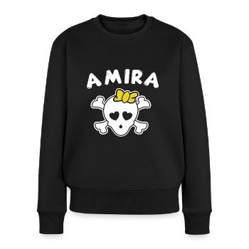 Piratin Amira Design für Mädchen und Frauen - Frauen Premium Bio Pullover - Schwarz - Vorne - Julia (174cm)