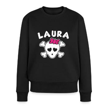 Pirate Laura Design pour Filles et Femmes - Pull Premium bio Femme - noir - Devant - Julia (174cm)