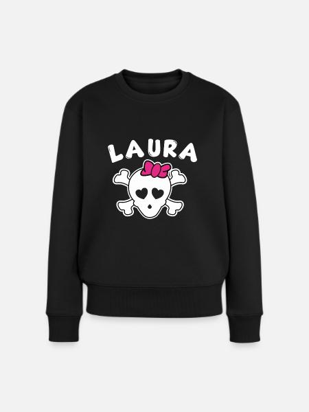Piratin Laura Design für Mädchen und Frauen - Frauen Premium Bio Pullover - Schwarz