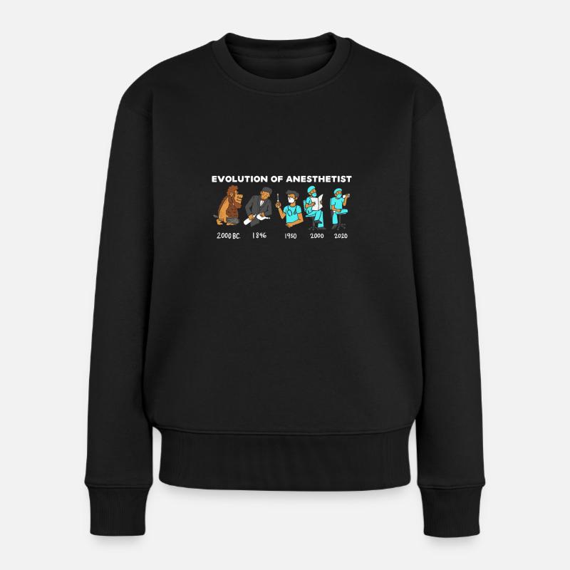 Evolution Of Anesthetist For Anesthesia Doctors - Women's Premium Organic Jumper - black