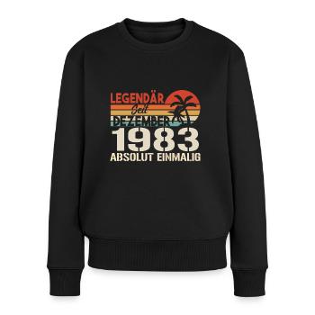 Legendär Seit Dezember 1983 Absolut Einmalig 1983 - Frauen Premium Bio Pullover - Schwarz - Vorne - Julia (174cm)
