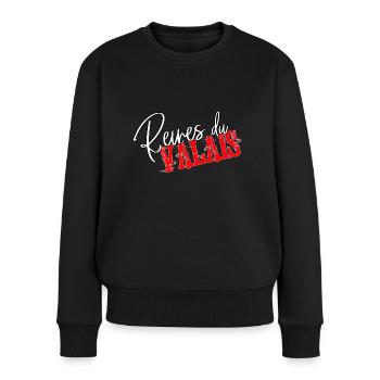 Vache d'hérens, eringer ,Reines du Valais - Pull Premium bio Femme - noir - Devant - Julia (174cm)