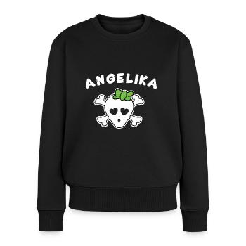 Piratin Angelika Design für Mädchen und Frauen - Frauen Premium Bio Pullover - Schwarz - Vorne - Julia (174cm)