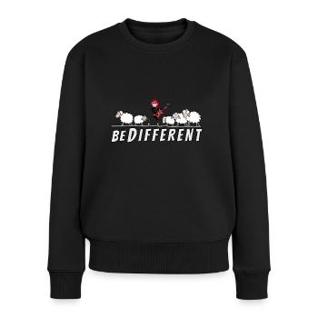 Hardrock Schaf Gitarristin - be different - Frauen Premium Bio Pullover - Schwarz - Vorne - Julia (174cm)
