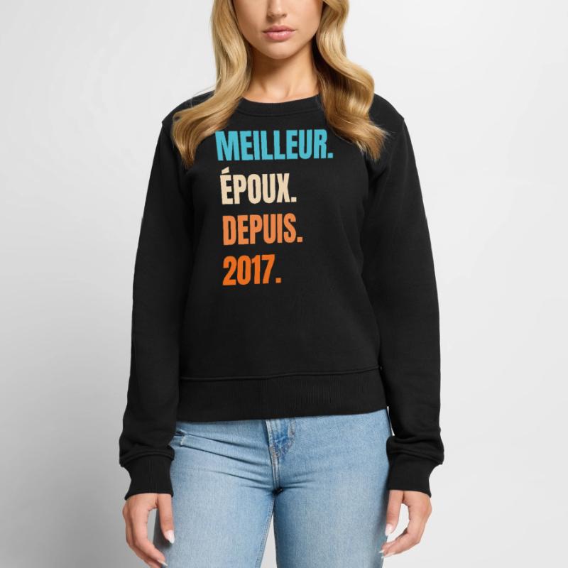 Bester Ehemann seit 2017 Geschenk-Ehemann Frauen Premium Bio Pullover