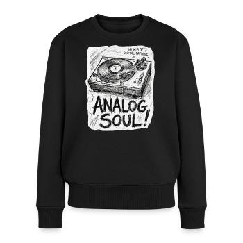 Analog Soul - Frauen Premium Bio Pullover - Schwarz - Vorne - Julia (174cm)