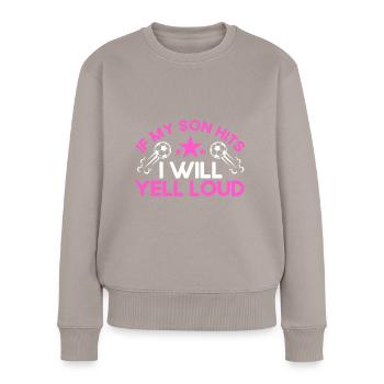 Fußball Mutter Sportfan Geschenk - Frauen Premium Bio Pullover - Taupe - Vorne - Julia (174cm)