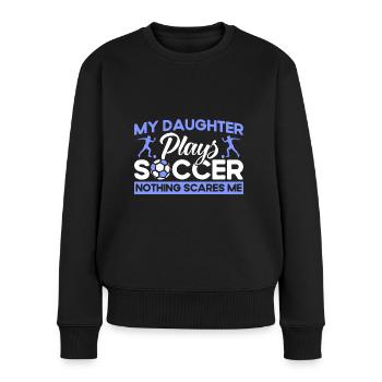 Mutter Sportfan Fußball Geschenk - Frauen Premium Bio Pullover - Schwarz - Vorne - Julia (174cm)