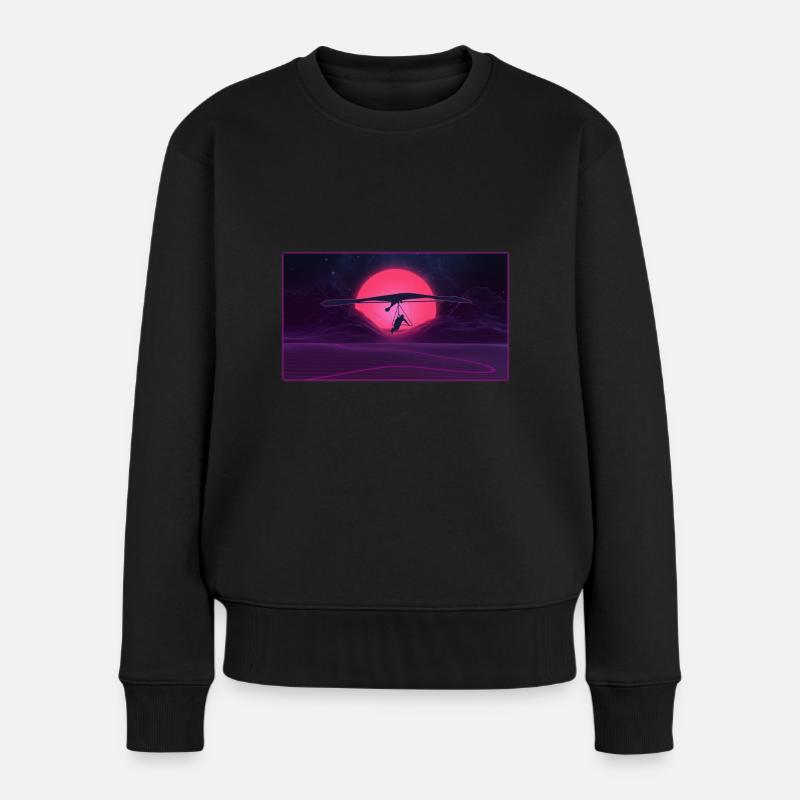 Hanggleiter Drachenflieger Deltasegler - Frauen Premium Bio Pullover - Schwarz