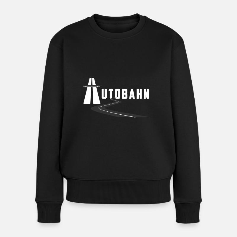 Autobahn mit Straße - Frauen Premium Bio Pullover - Schwarz