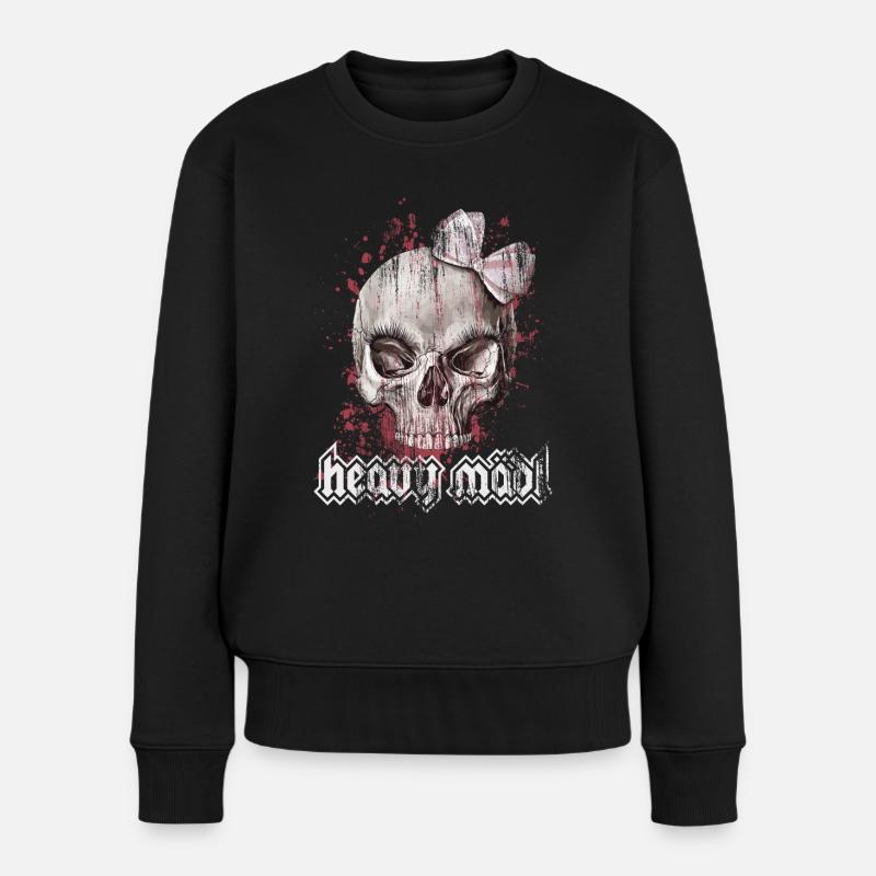 Heavy Mädl - Frauen Premium Bio Pullover - Schwarz