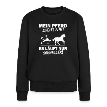 Führungskraft Pferd & Reiterin - Westernreiten - Frauen Premium Bio Pullover - Schwarz - Vorne - Julia (174cm)