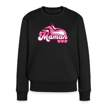 Flamme Cadeau Meilleure Maman - Pull Premium bio Femme - noir - Devant - Julia (174cm)