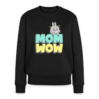 Mom wow. Meilleure maman - Pull Premium bio Femme - noir - Devant - Julia (174cm)