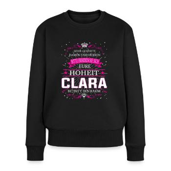 Eure Hoheit Clara betritt den Raum - Frauen Premium Bio Pullover - Schwarz - Vorne - Julia (174cm)