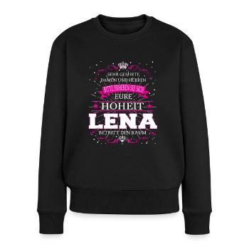 Votre Altesse Lena entre dans la pièce - Pull Premium bio Femme - noir - Devant - Julia (174cm)