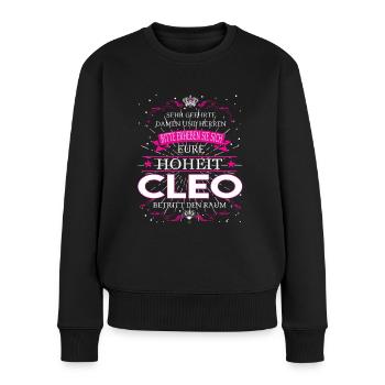 Eure Hoheit Cleo betritt den Raum - Frauen Premium Bio Pullover - Schwarz - Vorne - Julia (174cm)
