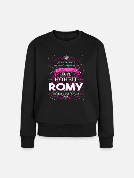 Eure Hoheit Romy betritt den Raum - Frauen Premium Bio Pullover - Schwarz