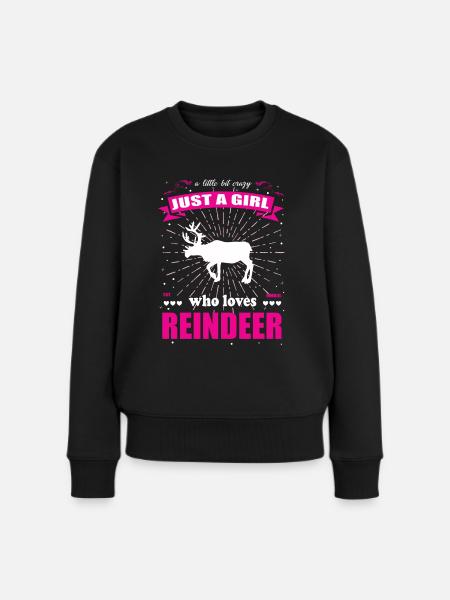 Just a Girl who loves Rentier Outfit - Frauen Premium Bio Pullover - Schwarz