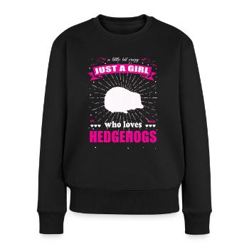 Just a Girl who loves Igel Outfit - Frauen Premium Bio Pullover - Schwarz - Vorne - Julia (174cm)