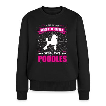 Juste une fille qui aime la tenue de caniche - Pull Premium bio Femme - noir - Devant - Julia (174cm)
