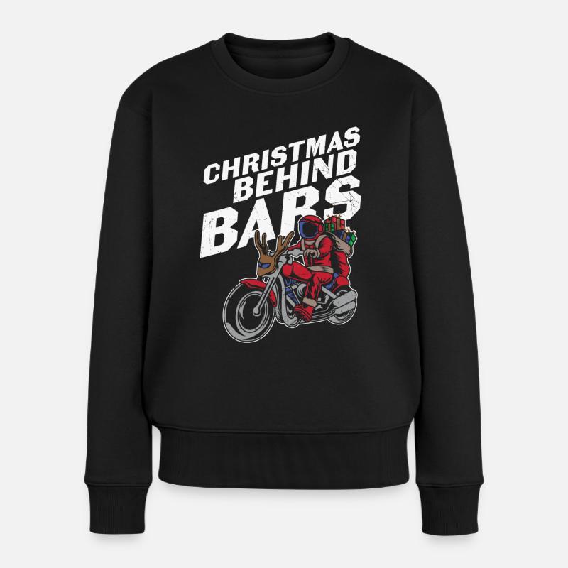 Weihnachtsmann Pullover - Weihnachtspullover - Frauen Premium Bio Pullover - Schwarz
