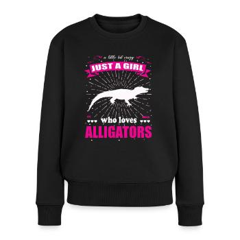 Just a Girl who loves Alligatoren Outfit - Frauen Premium Bio Pullover - Schwarz - Vorne - Julia (174cm)
