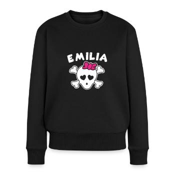 Design Pirate Emilia pour filles et femmes - Pull Premium bio Femme - noir - Devant - Julia (174cm)
