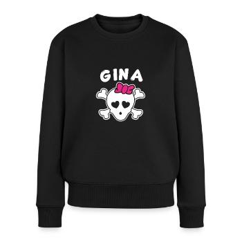 Piratin Gina Design für Mädchen und Frauen - Frauen Premium Bio Pullover - Schwarz - Vorne - Julia (174cm)