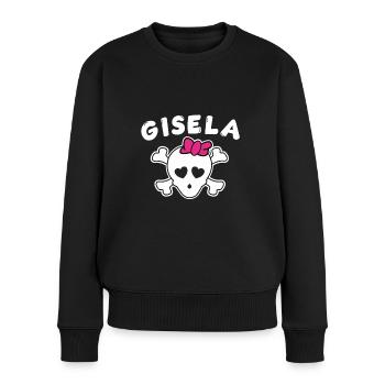 Piratin Gisela Design für Mädchen und Frauen - Frauen Premium Bio Pullover - Schwarz - Vorne - Julia (174cm)