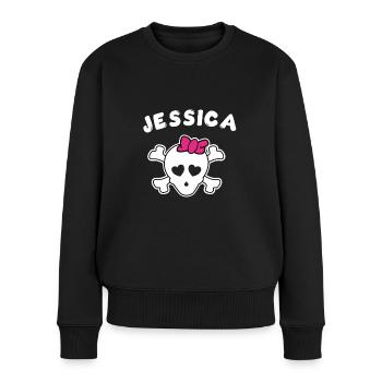 Piratin Jessica Design für Mädchen und Frauen - Frauen Premium Bio Pullover - Schwarz - Vorne - Julia (174cm)