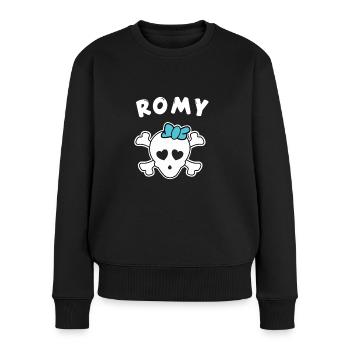 Piratin Romy Design für Mädchen und Frauen - Frauen Premium Bio Pullover - Schwarz - Vorne - Julia (174cm)