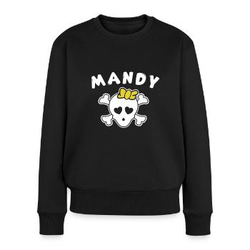 Piratin Mandy Design für Mädchen und Frauen - Frauen Premium Bio Pullover - Schwarz - Vorne - Julia (174cm)