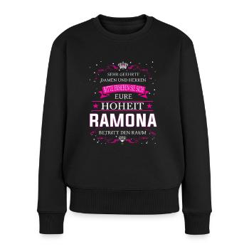 Votre Altesse Ramona entre dans la pièce - Pull Premium bio Femme - noir - Devant - Julia (174cm)