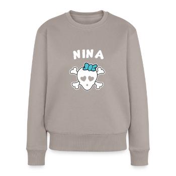Pirate Nina Design pour les filles et les femmes - Pull Premium bio Femme - taupe - Devant - Julia (174cm)