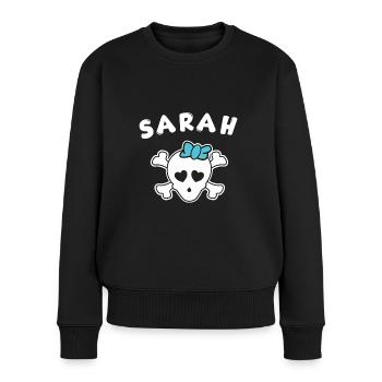 Piratin Sarah Design für Mädchen und Frauen - Frauen Premium Bio Pullover - Schwarz - Vorne - Julia (174cm)