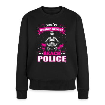 Conception de la police de plage pour les femmes en vacances - Pull Premium bio Femme - noir - Devant - Julia (174cm)