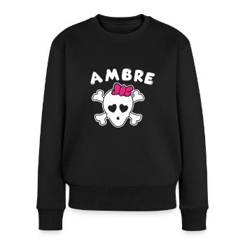 Pirate Ambre Design pour les filles et les femmes - Pull Premium bio Femme - noir - Devant - Julia (174cm)