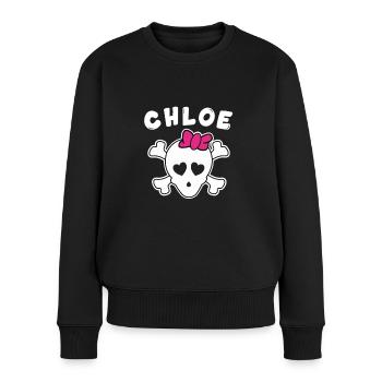 Piratin Chloe Design für Mädchen und Frauen - Frauen Premium Bio Pullover - Schwarz - Vorne - Julia (174cm)