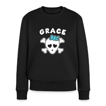 Design Pirate Grace pour les filles et les femmes - Pull Premium bio Femme - noir - Devant - Julia (174cm)