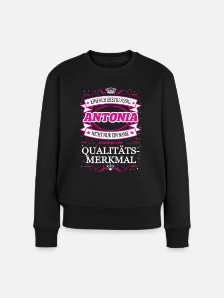 Qualitätsmerkmal Antonia einfach Erstklassig - Frauen Premium Bio Pullover - Schwarz