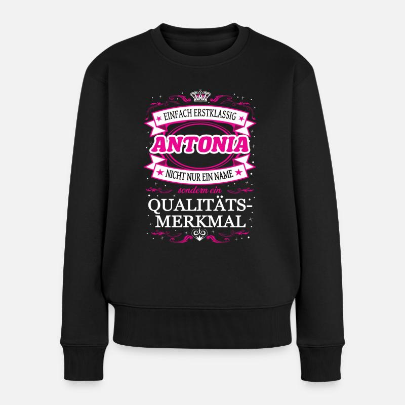 Qualitätsmerkmal Antonia einfach Erstklassig - Frauen Premium Bio Pullover - Schwarz