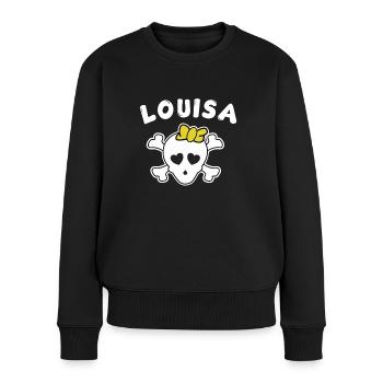 Piratin Louisa Design für Mädchen und Frauen - Frauen Premium Bio Pullover - Schwarz - Vorne - Julia (174cm)